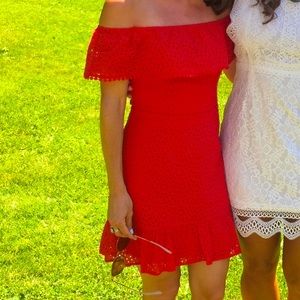 Coral eyelet dress 🍓